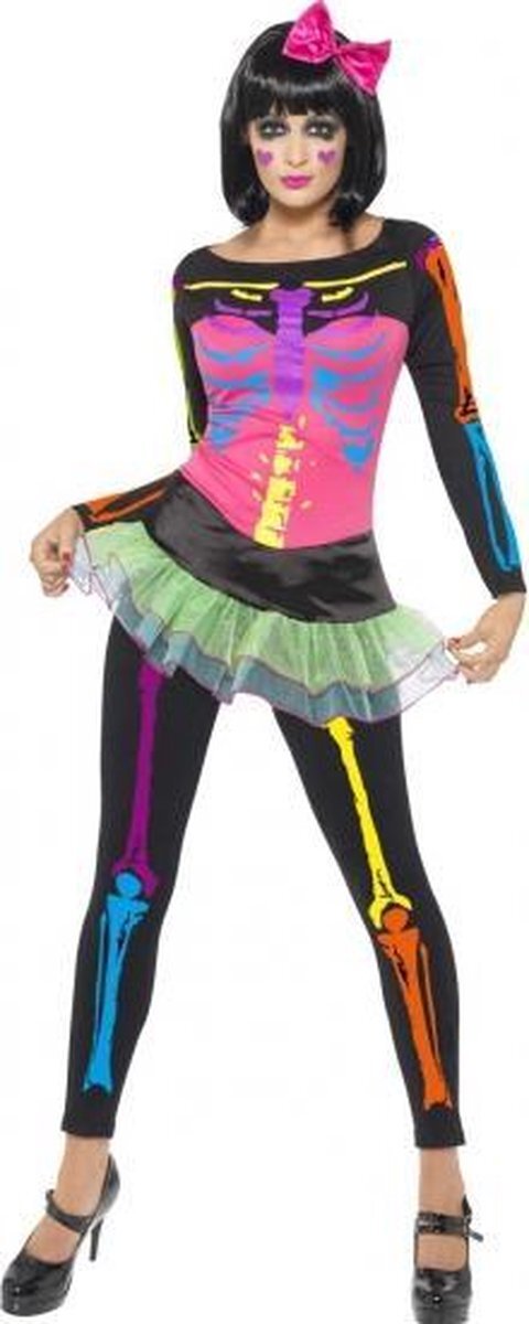 Smiffys Halloween Neon skelet kostuum vrouwen 40-42 (m)