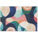 Tapis de sol abstrait - bleu - rose 90x60 cm