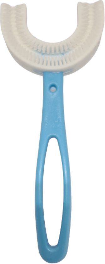 Kindertandenborstel - U-Vormig - 360 graden - Siliconen - Blauw - 2-6 Jaar