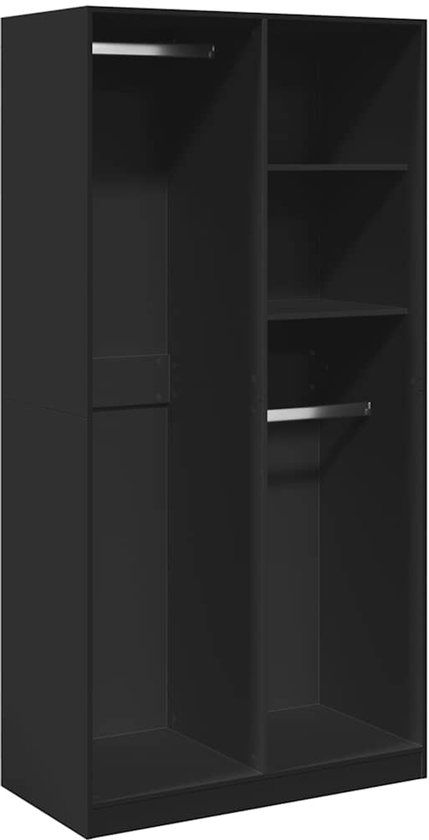 vidaXL Kledingkast 100x50x200 cm bewerkt hout zwart