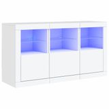 vidaXL Dressoir met LED-verlichting, wit, 123x37x67 cm