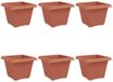 vidaXL Vierkante Bloempot 6 st Baksteenrood 28,5 x 28,5 x 22 cm