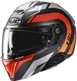 HJC i91 Arven Systeemhelm Zwart/Oranje/Zilver Maat XL