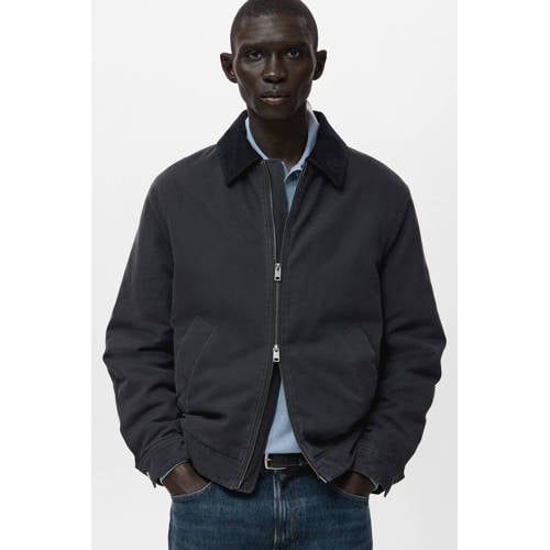 Mango Man gewatteerde jas donkerblauw