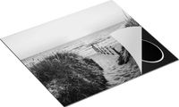 Chefcare Inductie Beschermer Voetpad in de Duinen met Zonsondergang - Zwart Wit - 57,6x51,6 cm