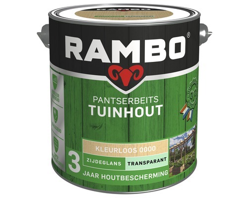 Rambo Tuinhout pantserbeits zijdeglans transparant berken grijs 1214 750 ml