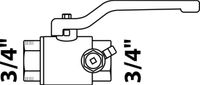 KIRCHHOFF Vanne à boisseau sphérique, 3/4"BI, nickelé, avec purge