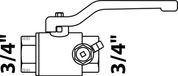 KIRCHHOFF Vanne à boisseau sphérique, 3/4"BI, nickelé, avec purge