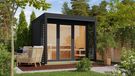 Karibu Saunahuis Buiten sauna Tuin sauna Ares 3, antracietkleurig, zonder accessoires, 38 mm massief hout, 277x276x232 cm, kleur: antraciet