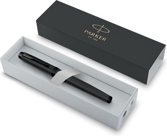 Parker IM Rollerbalpen - Matzwart - Fijne punt - Zwarte inkt - Geschenkverpakking