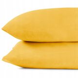 DecoKing 2x Jersey Katoenen Kussensloop 80x80cm Geel