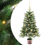 vidaXL Kerstboom met 150 LED met standaard Groen 90 cm PE
