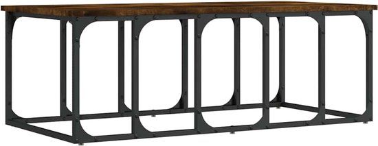 vidaXL Salontafel 100x50x35,5 cm bewerkt hout gerookt eikenkleurig