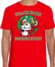 Bellatio Decorations Fout Kerst t-shirt - Bier drinkende Santa ho ho ho - rood - voor heren - kersttruien - kerstkleding / kerst outfit XL