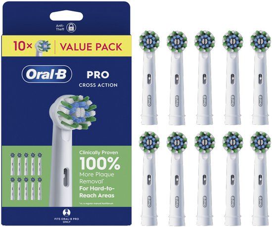 Oral-B Pro Cross Action Opzetborstels - Wit - 10 Stuks