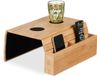 Plateau accoudoir sans marque avec 2 compartiments, 50,5 x 32 cm, table d'appoint pour canapé avec sous-verres, naturel