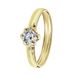 Lucardi Dames Ring met zirkonia - Ring - Cadeau - 14 Karaat - Geelgoud