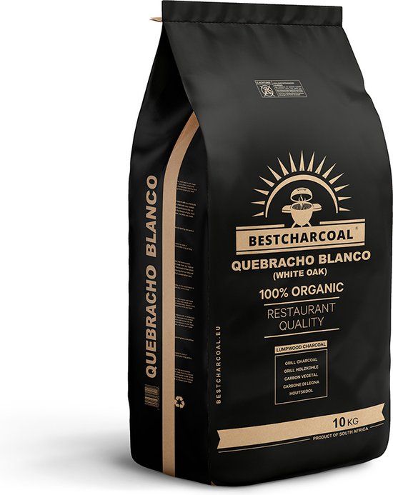 Mybbqshop Quebracho Blanco - kwalitatieve, stevige houtskool - 10 kg