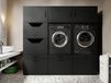 Kast WASHING 2 machines naast elkaar met kast voor wasgoed noir avec 3 opzekasten