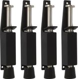 AMIG Arrêt de porte / Verrou de porte - 4x - 165 x 30mm - 45mm Course - Commande au pied - Noir