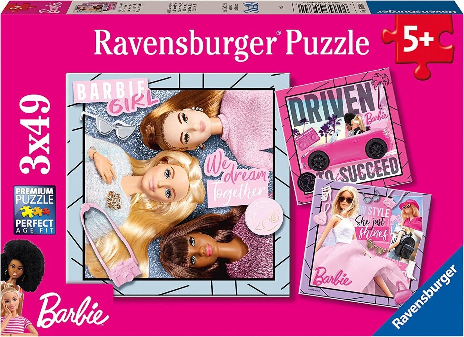 Ravensburger Barbie Inspire the World Puzzel (3 x 49 stukjes)