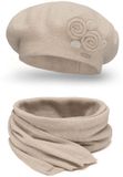 Vivisence Dames Winter Baret En Sjaal Set - Zachte Wolmix En Subtiele Applicatie - Gebreide Rand En Prettige Pasvorm - Warm En Comfortabel Voor Koude Dagen - Past Bij Elegante En Sportieve Looks - Beige