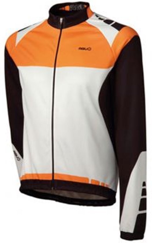AGU Shirt LM ila - Fietsjas - Heren - Maat S - Oranje;Zwart;Wit
