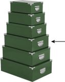 5five Opbergdoos/box - Groen - Karton - L40 x B26.5 x H14 cm