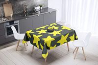 Bonamaison Tafelkleed, Anti-Mold, Sneldrogend, Waterdicht, 100% Polyester Tafellaken, Neon Geel, Rook, 140 x 140 Cm