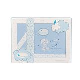 Koraalfleece beddengoedset voor babywieg - model "Baby Love" in blauw