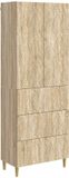 vidaXL Kast - Set - 2 st - 66 x 34,5 x 90 cm - Bewerkt hout - Sonoma Eiken
