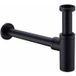 Debuns - Siphon de lavabo en laiton, siphon universel avec tube d'extension de 200 mm, siphon réglable 1 1/4 x 32 mm anti-odeur anti-fuite, noir mat.