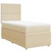 vidaXL Boxspringbed met matras, crème, 90x200 cm, stof