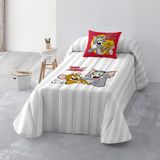 Belum Sprei, Tom en Jerry Basic, sprei van biologisch katoen en gekamd katoen, voor bedden met een breedte van 150 cm, zachte sprei, voor alle seizoenen