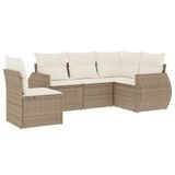 vidaXL Loungeset met kussens, polyrattan, beige
