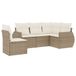 vidaXL Loungeset met kussens, polyrattan, beige