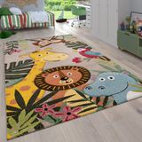 Paco Home Kinderkamer kindertapijt voor jongens met dieren en jungle motieven laagpolig 160x230 cm