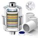 SR Sun Rise Douchefilter en Douchefilter, 20 Niveaus, met 3 Filterpatronen, Waterfilter voor de Douche tegen Kalk/Chloor/Fluoride Verbetert de Gezondheid van de Huid en het Haar, Chroom