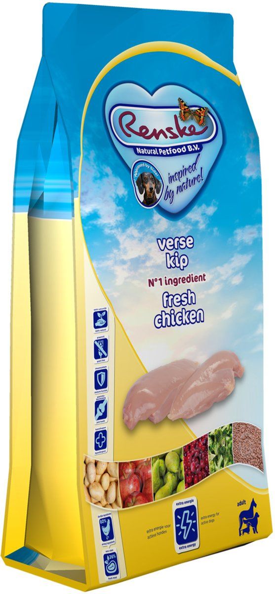 RENSKE super premium adult kip graanvrij hondenvoer 12 kg