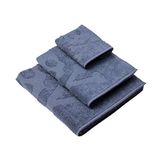Scalpers Handdoekenset doodskop (kaptafel 30 x 50 cm + handen 50 x 90 cm + bad 70 x 140 cm) 100% katoen, blauw Home