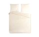 Muller Textiles Pure dekbedovertrek luxe zizag biezen/ borduursels - Lits jumeaux 240x200/220 cm - Ecru - Microvezel