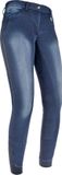 HKM Reithose Denim -Flower Crystal- 3/4 Alos Kledingmaat 40 Vrouwen Katoen Jeansblauw