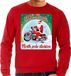Bellatio Decorations Foute Kersttrui - sweater - MC Santa North Pole division - motorrijders - bikers - rood - voor heren XXL