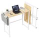 StarTech Klaptafel 80 cm - Kleine bureau voor kleine ruimtes - Met opbergtas en haakjes voor koptelefoons - Geschikt voor slaapkamer en thuiswerkplek - Gemaakt van natuurlijk hout