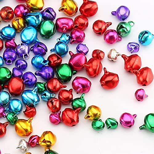 HERZWILD Belletjes, kleurrijk, 500 stuks, voor sieraden, knutselen, geschenkverpakking, Kerstmis, feest, decoratie