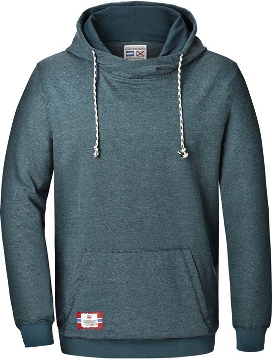 Jan Vanderstorm heren Sweatshirt - 64/66 - turquoise - Katoen/Acetaat - Loose Fit