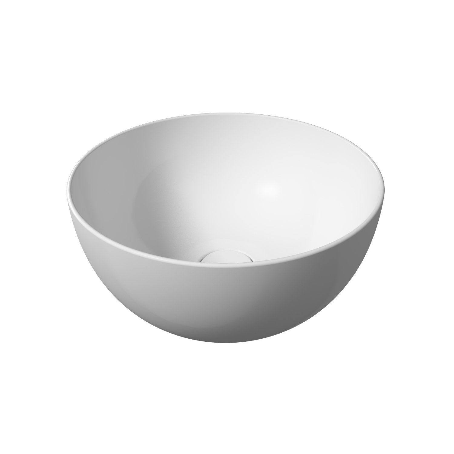 Salenzi Unica Ronde Wastafel Opbouw 40x20 cm Mat Wit | Inclusief Clickwaste