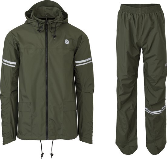 AGU Original Regenpak Essential - Army Green - XL - Dames & Heren - Waterdicht & Ademend