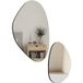 Pangivo Lot de 2 miroirs muraux décoratifs forme galet avec cadre en métal noir 70x46 cm et 49,5x31 cm
