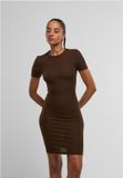 Urban Classics Ladies Basic Slim Fit T-Shirt Dress Dames Mini-jurk - bruin - L